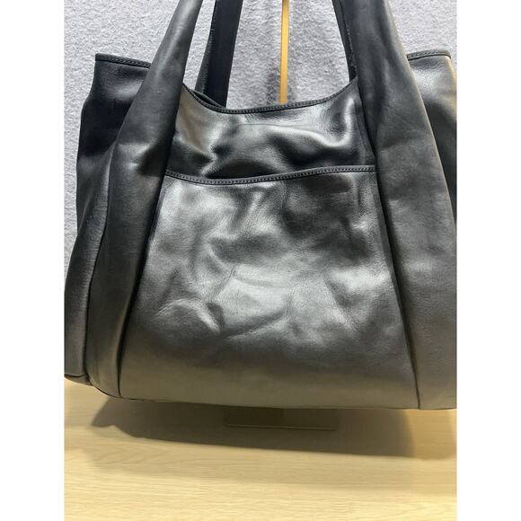 Ann Taylor Bag Black Buttery Leather Tote Size XL Great Quality - Picture 3 of 13